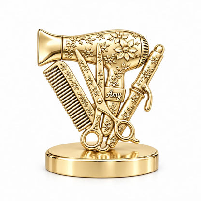 Floral Stylist Tools Keepsake Plaque – 18K gold, front view