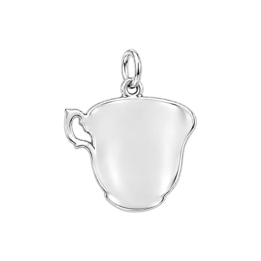 Floral Tea Cup Charm Bracelet – Personalized Mom Gift – back of the charm, engraving area