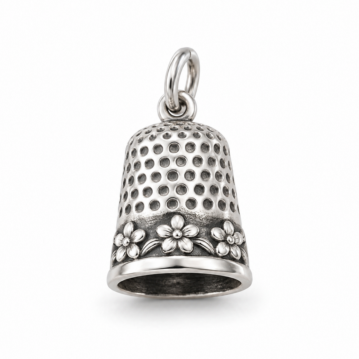 Floral Thimble Charm — Silver | charm-topics-remaining-444-2026-09-14 | topic-226