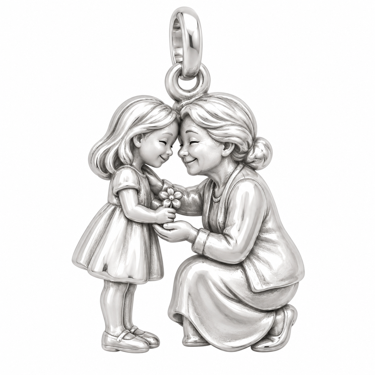 Flowers for Grandma Charm — original silver charm