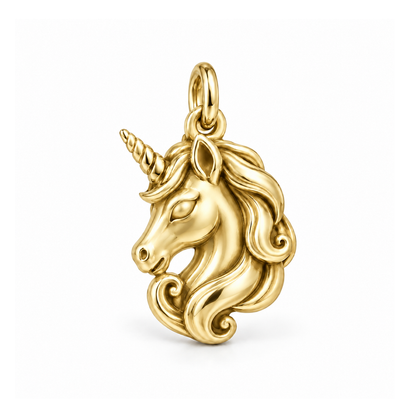 Flowing Mane Unicorn Charm — Gold | charm-topics-remaining-444-2026-09-14 | topic-131