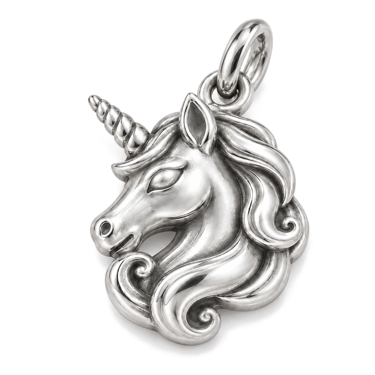 Flowing Mane Unicorn Charm — Silver Super Macro | charm-topics-remaining-444-2026-09-14 | topic-131