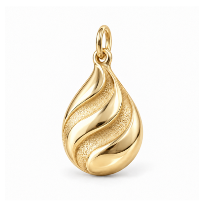 Flowing Wave Teardrop Charm — Gold | charm-topics-remaining-444-2026-09-14 | topic-417