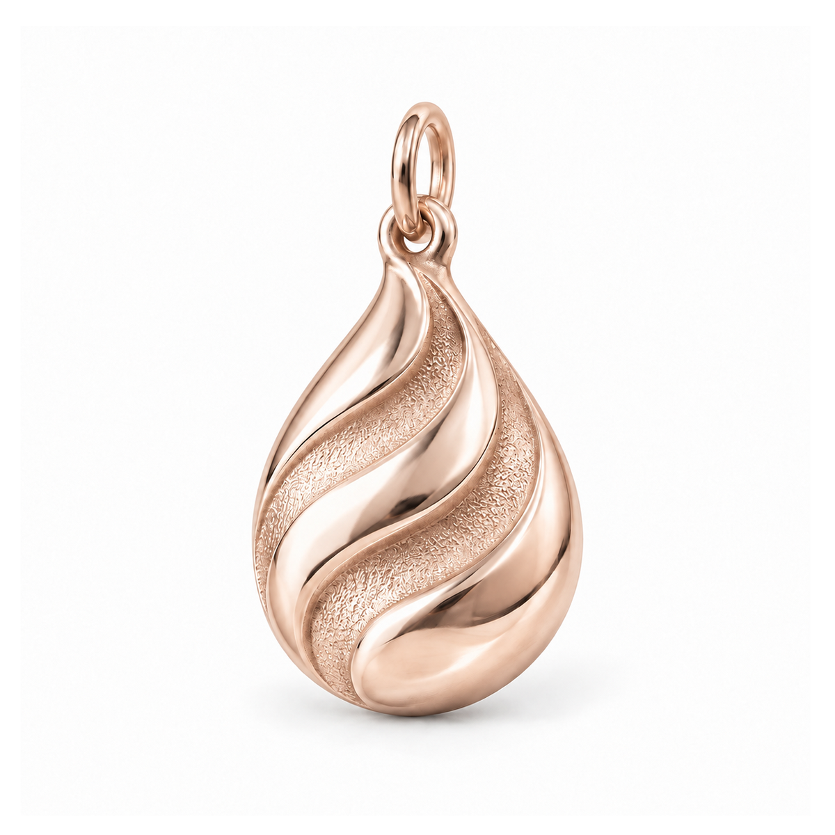 Flowing Wave Teardrop Charm — Rose Gold | charm-topics-remaining-444-2026-09-14 | topic-417