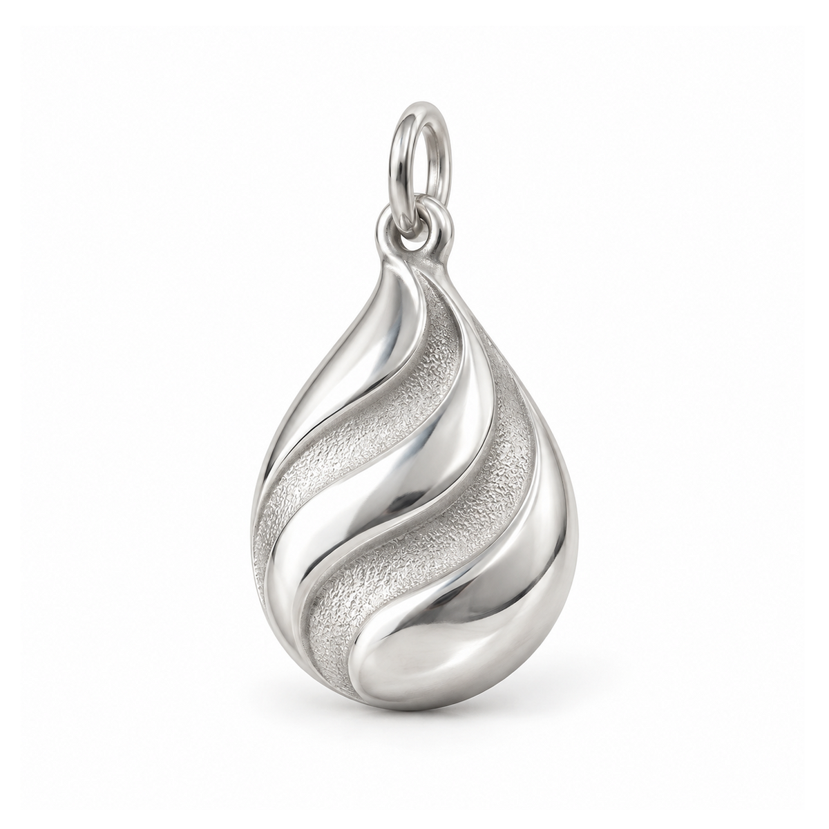 Flowing Wave Teardrop Charm — Silver | charm-topics-remaining-444-2026-09-14 | topic-417