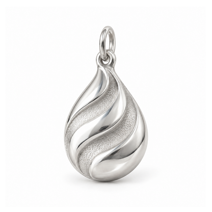 Flowing Wave Teardrop Charm — Silver | charm-topics-remaining-444-2026-09-14 | topic-417