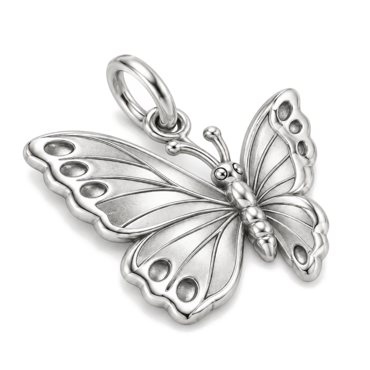 Fluttering Butterfly Charm — Silver Super Macro | charm-topics-remaining-444-2026-09-14 | topic-034