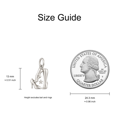 Foot and High Heel Charm — Size Guide — 13 mm body excluding bail and rings — 50-works-silver-20260916-100