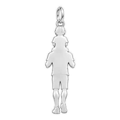 Football Father and Son Charm Bracelet – Personalized Dad Gift – back of the charm, engraving area
