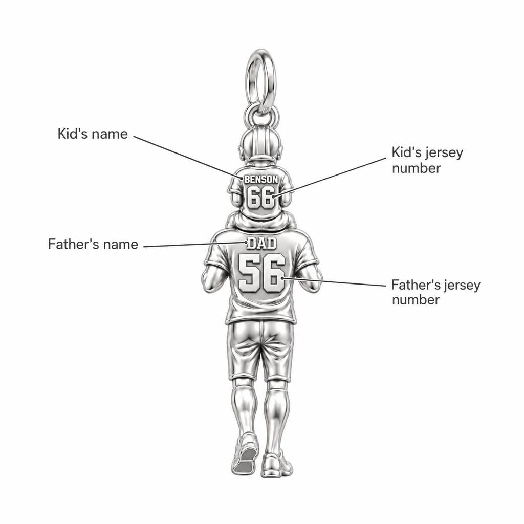 Football Father and Son Charm Bracelet – Personalized Dad Gift – personalization guide