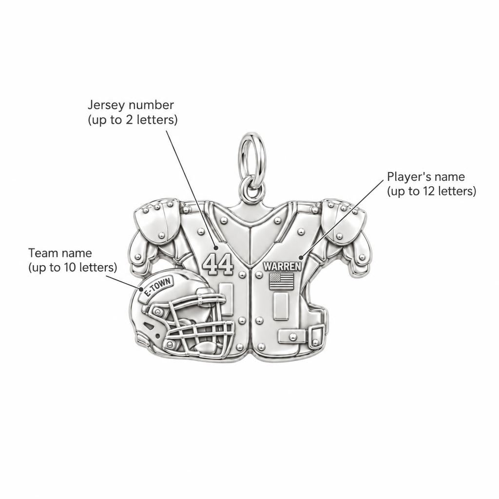 Football Jersey and Helmet Charm Bracelet – Personalized Mom – personalization guide