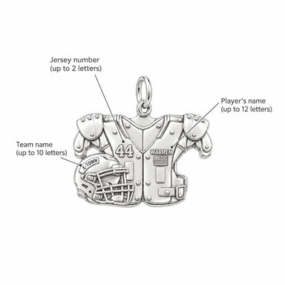 Football Jersey and Helmet Charm Bracelet – Personalized Mom – personalization guide