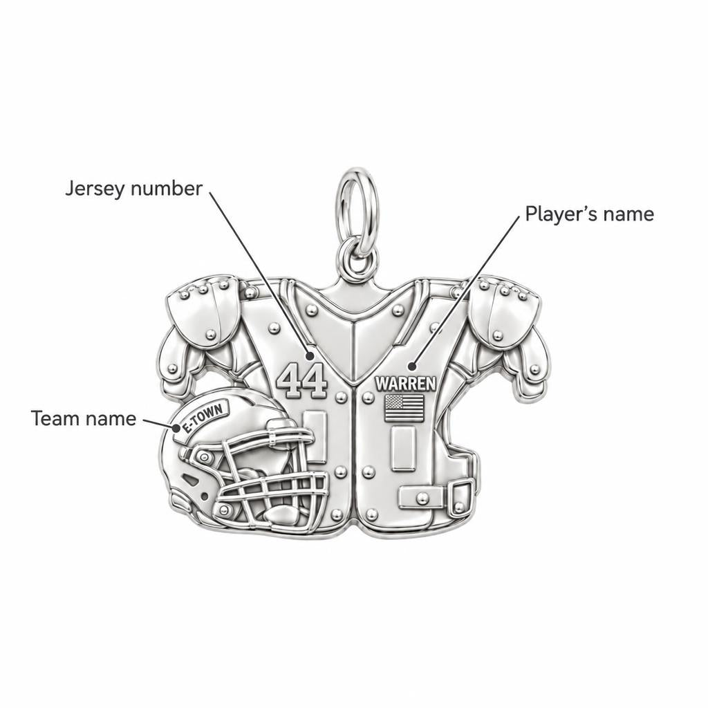 Football Jersey and Helmet Charm Bracelet – Personalized Mom – personalization guide