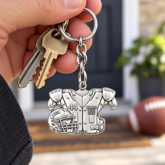 Football Jersey and Helmet Charm Keychain – worn / in use