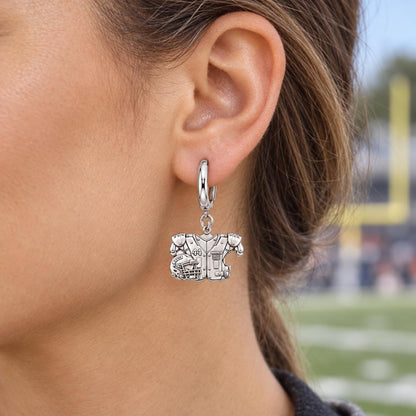 Football Jersey and Helmet Huggie Charm Earrings – worn / in use