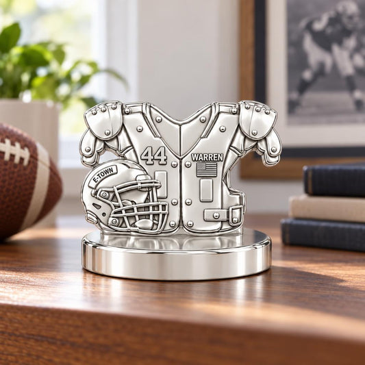 Football Jersey and Helmet Keepsake Plaque – worn / in use