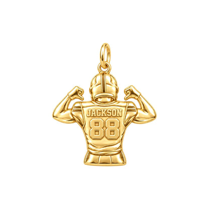 Football Jersey Flex Charm Bracelet – Personalized Mom Gift – 18K gold charm, front view