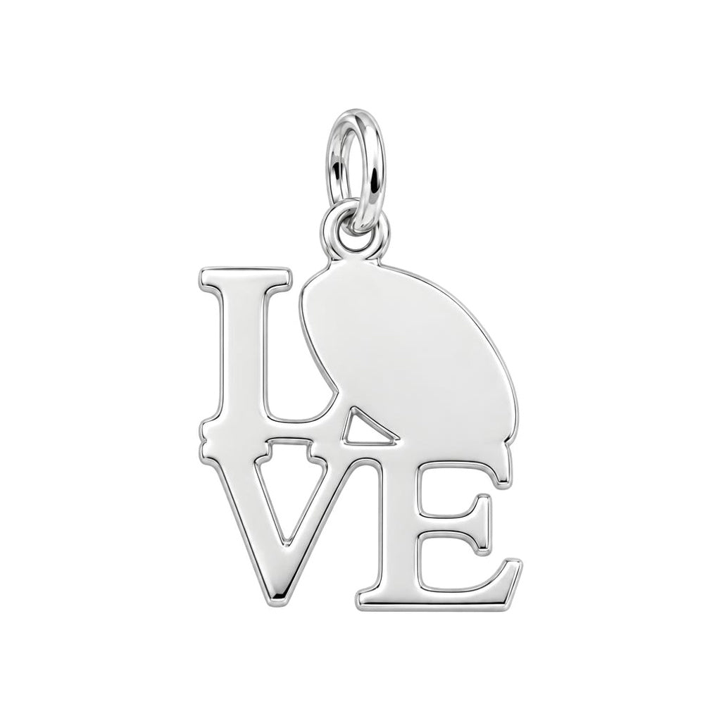 Football Love Charm Bracelet – Personalized Sports Mom Gift – back of the charm, engraving area