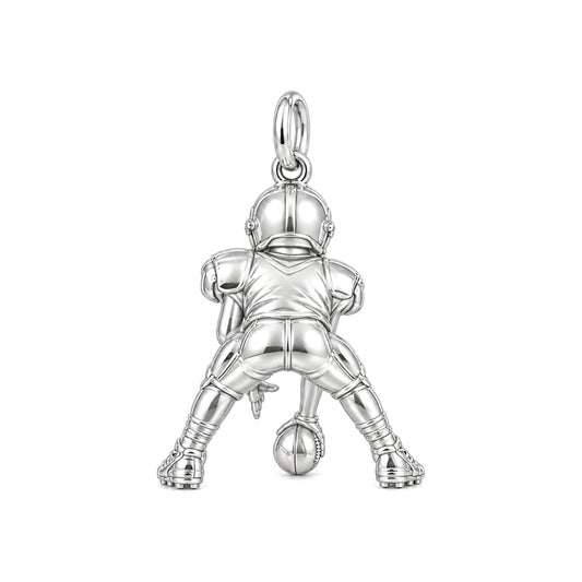 Football Player Charm Bracelet – Personalized Sports Mom Gift – back of the charm, engraving area