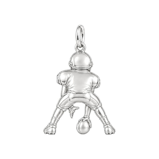 Football Player Charm Bracelet – Personalized Sports Mom Gift – back of the charm, engraving area