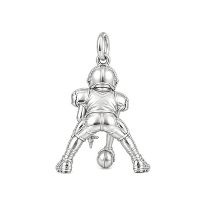 Football Player in Stance Charm Bracelet Set – back of the charm, engraving area
