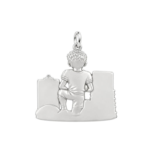 Football Star Graduation Charm Bracelet – Personalized Mom Gift – back of the charm, engraving area