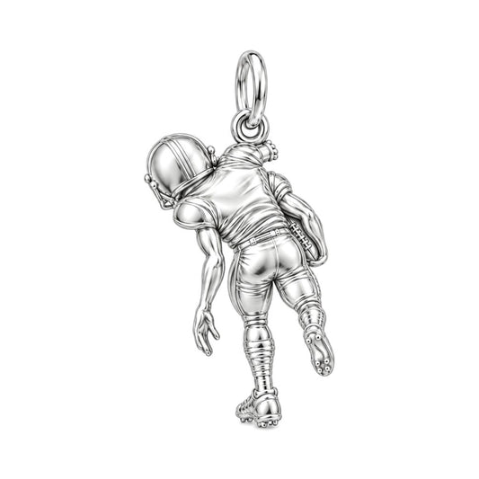 Football Star In Motion Charm Bracelet – Personalized Mom Gift – back of the charm, engraving area