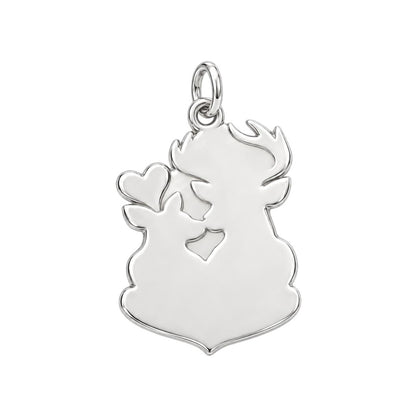 Forest Hearts Deer Charm Bracelet – Personalized Couple Gift – back of the charm, engraving area