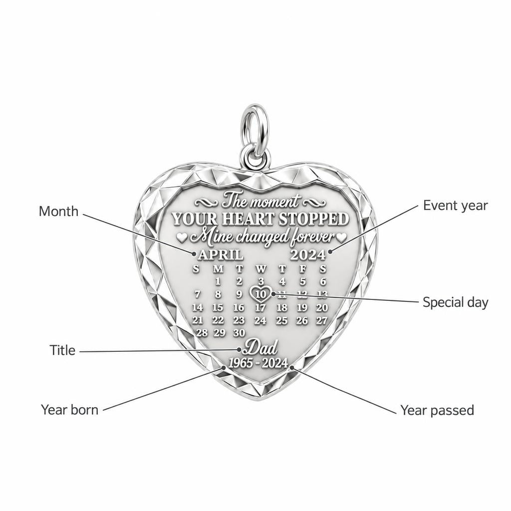 Forever Heart Calendar Charm Bracelet – Personalized Memorial Gift – personalization guide
