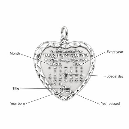 Forever Heart Calendar Charm Bracelet – Personalized Memorial Gift – personalization guide