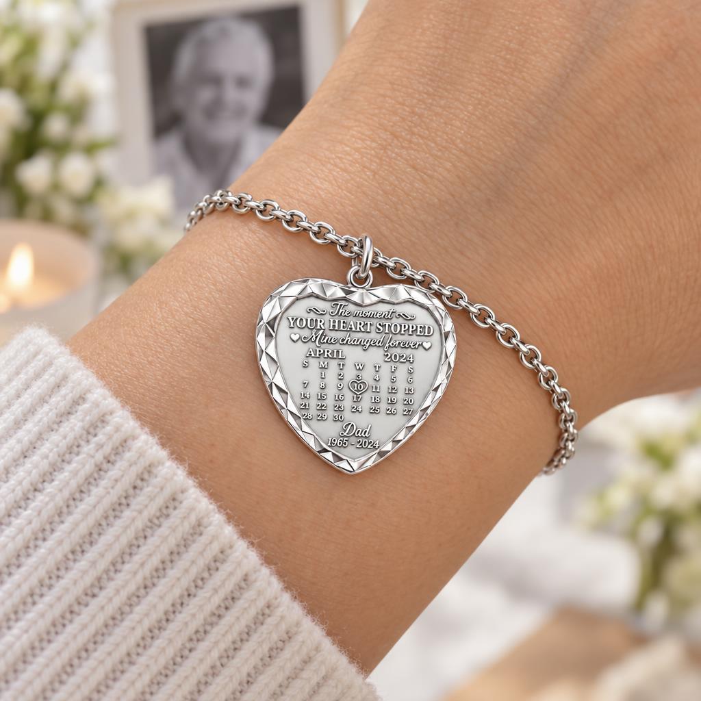 Forever Heart Calendar Charm Bracelet Set – worn / in use