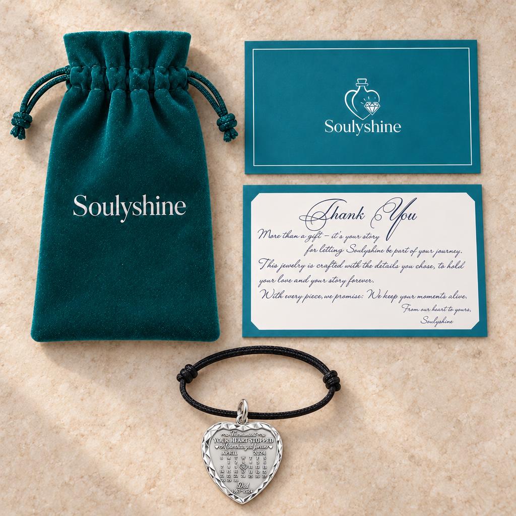 Forever Heart Calendar Charm Bracelet Set – Soulyshine velvet pouch and gift card