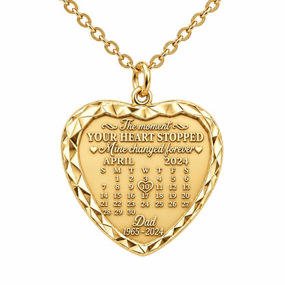 Forever Heart Calendar Charm Necklace Set – 18K gold, front view