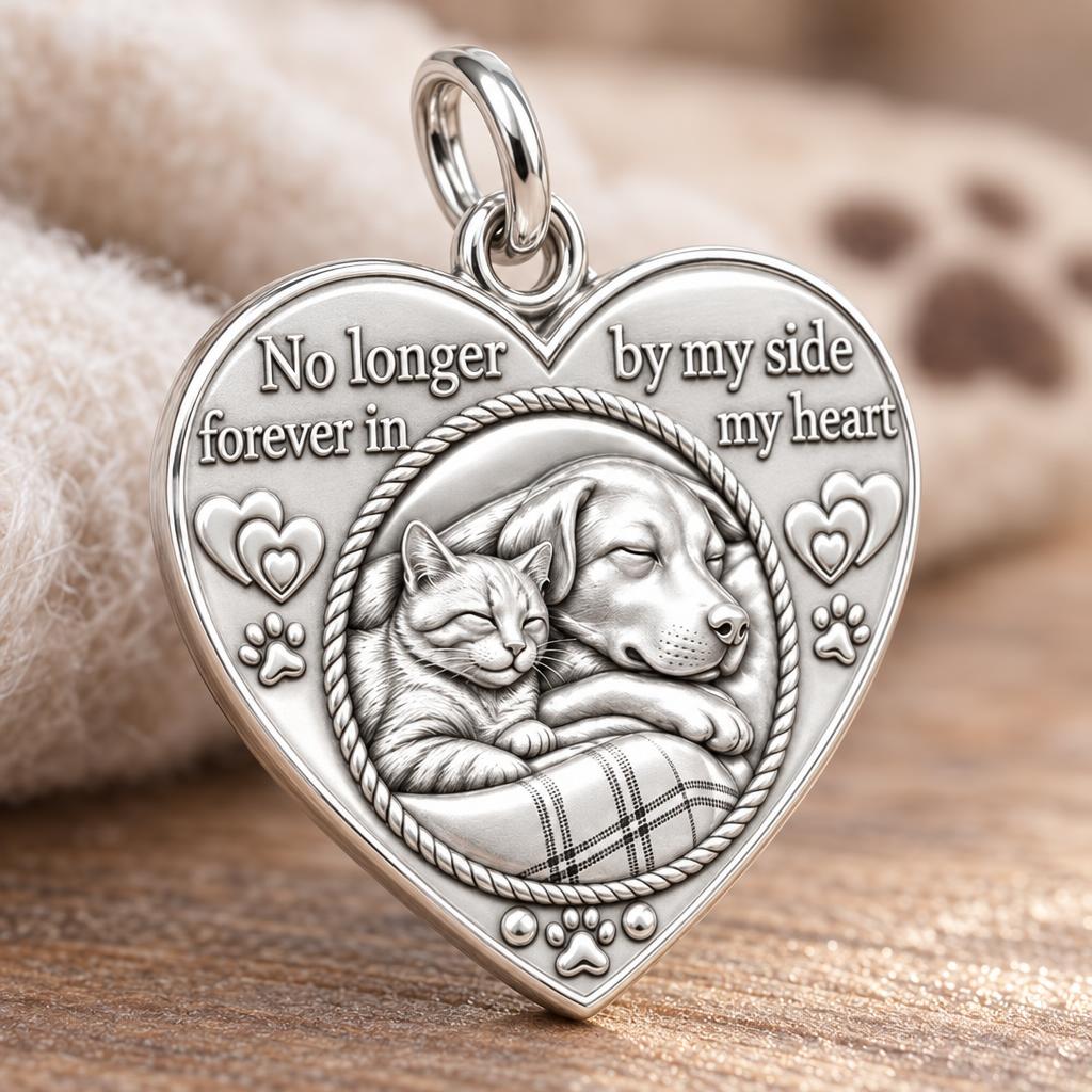 Forever In My Heart Charm Bracelet – Personalized Pet Gift – macro detail of the charm