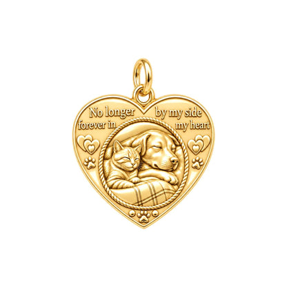 Forever In My Heart Charm Bracelet – Personalized Pet Gift – 18K gold plated 2 cm charm, front view