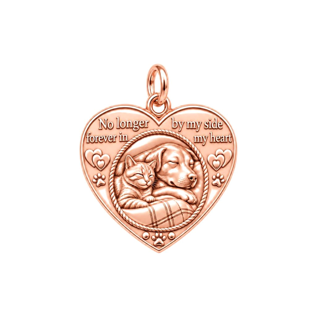Forever In My Heart Charm Bracelet – Personalized Pet Gift – rose gold 2 cm charm, front view