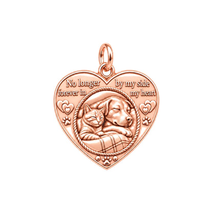 Forever In My Heart Charm Bracelet – Personalized Pet Gift – rose gold 2 cm charm, front view