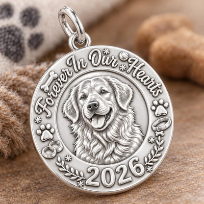 Forever In Our Hearts Charm Bracelet – Personalized Pet Gift – macro detail of the charm