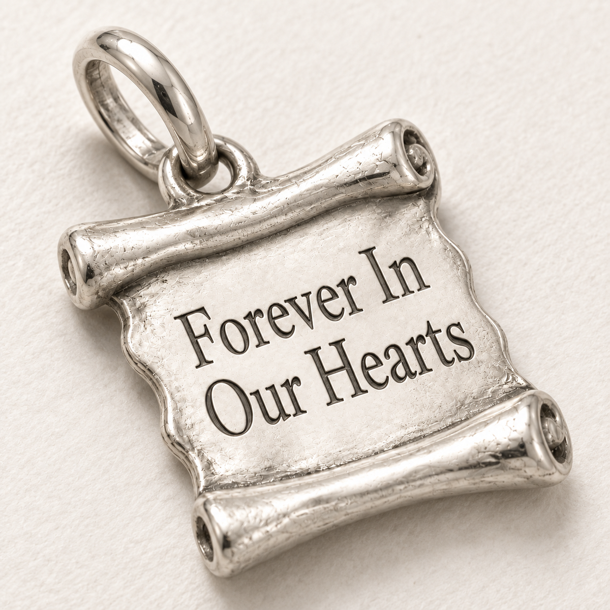 Forever In Our Hearts Charm | extreme oblique super macro surface detail