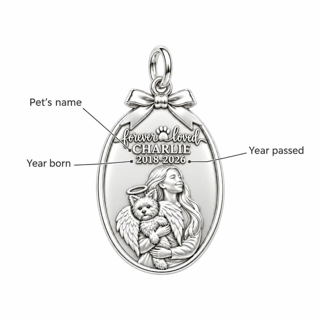 Forever Loved Angel Pet Charm Bracelet – Personalized Dog Mom Gift – personalization guide