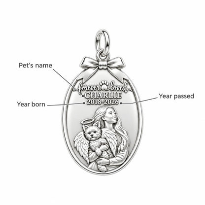 Forever Loved Angel Pet Charm Bracelet – Personalized Dog Mom Gift – personalization guide