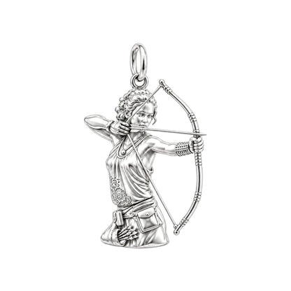 Forever My Archer – Personalized Daughter Gift – silver charm, front view