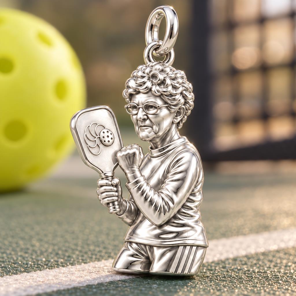Forever My Pickleball Partner – Personalized Photo Charm – macro detail of the charm