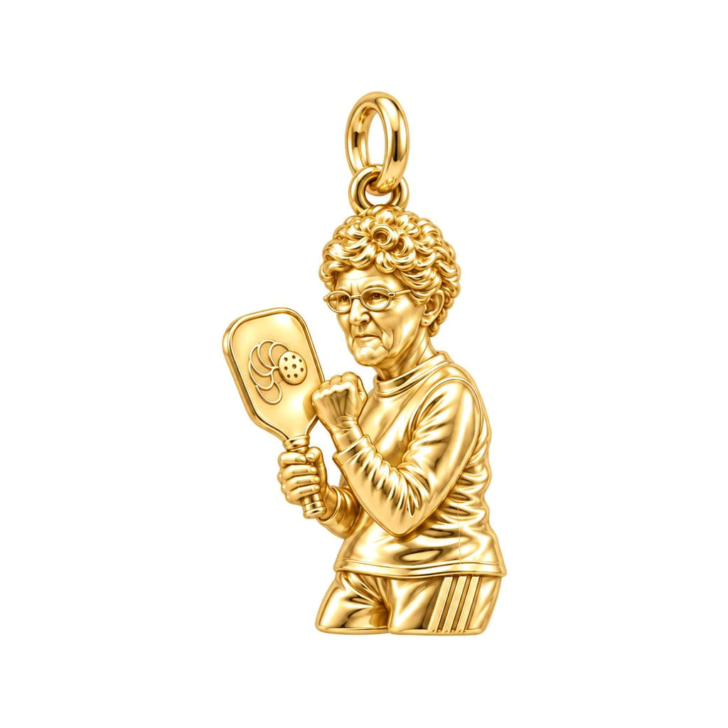 Forever My Pickleball Partner – Personalized Photo Charm – 18K gold charm, front view