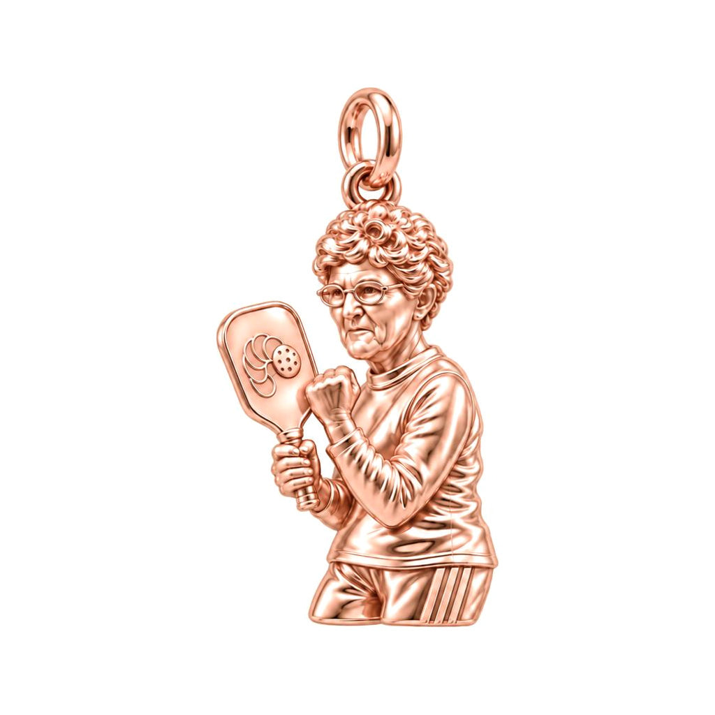 Forever My Pickleball Partner – Personalized Photo Charm – rose gold charm, front view