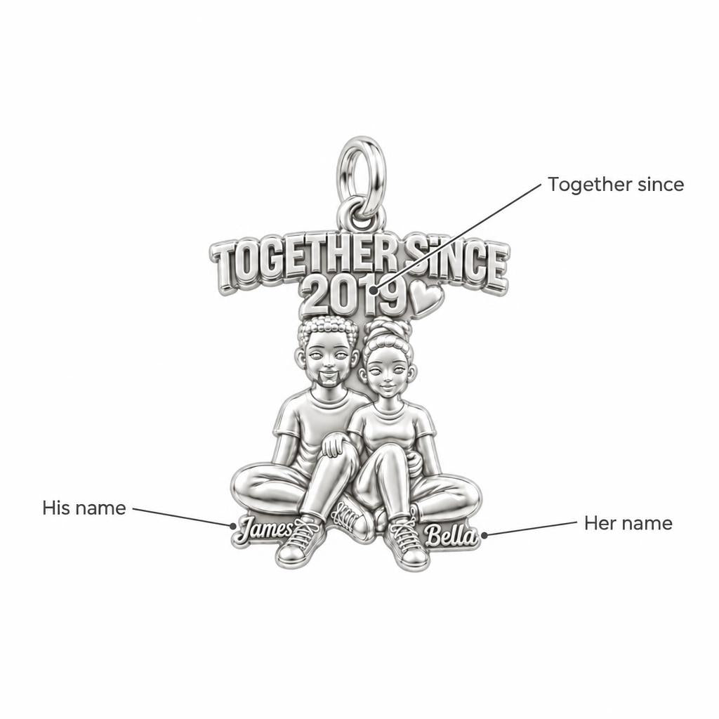 Forever Together Couple Charm Bracelet – Personalized Couple Gift – personalization guide