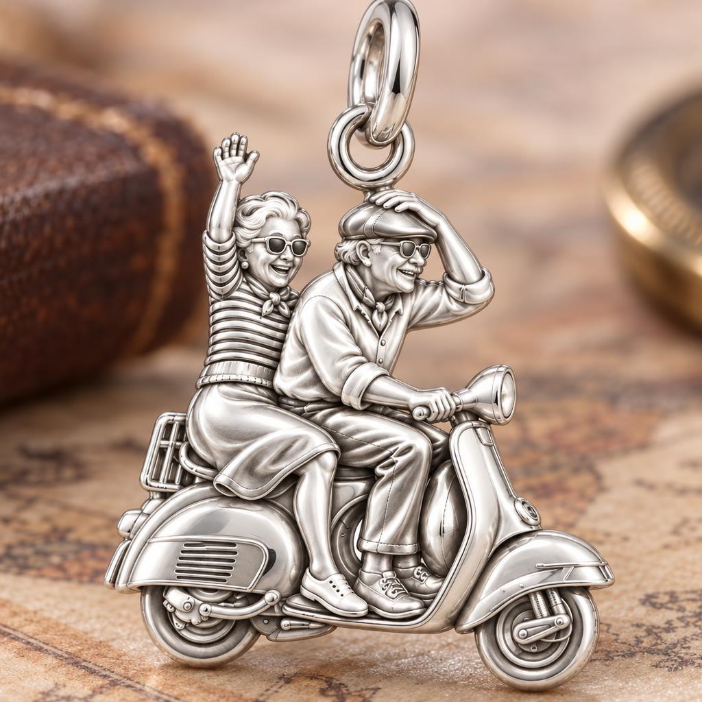 Forever Young Couple Charm Bracelet – Personalized Couple Gift – macro detail of the charm