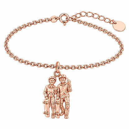 Forever Young Skaters Charm Bracelet Set – rose gold, front view