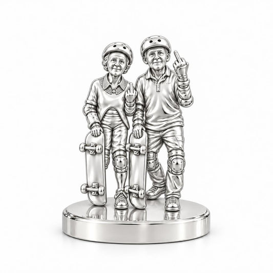 Forever Young Skaters Keepsake Plaque – silver, front view