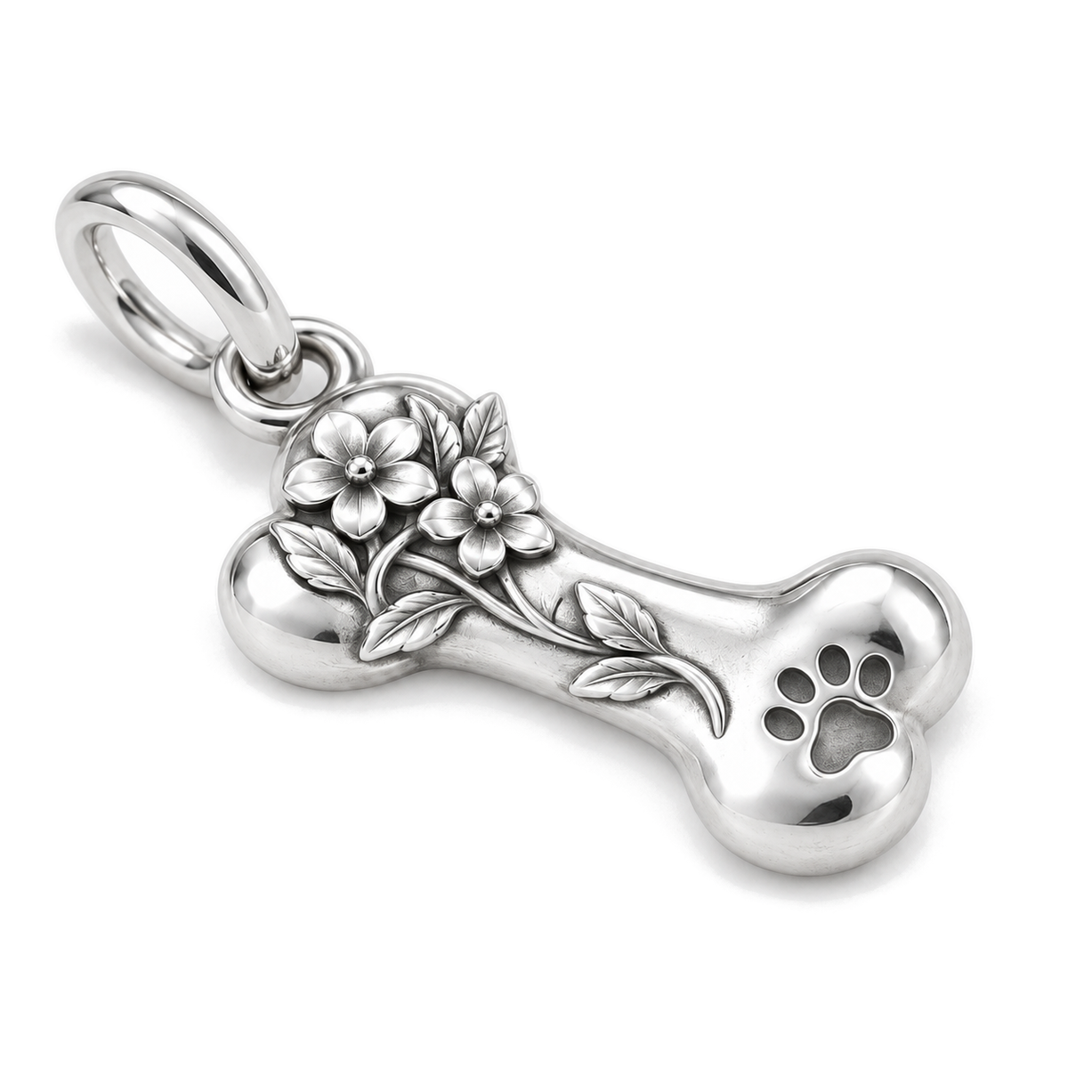 Forget-Me-Not Bone Charm — Silver Super Macro | charm-topics-remaining-444-2026-09-14 | topic-433
